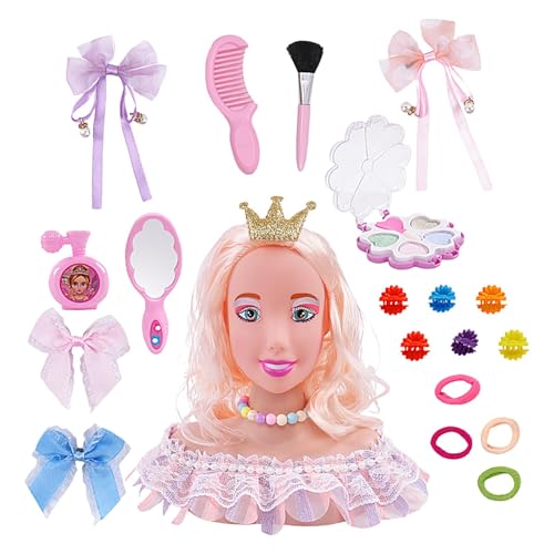 Jomewory Haar- und Make-up-Puppenkopf für Mädchen,Make-up-Puppenkopf für Mädchen | Styling Kopf Haarmodell Kopf Kinderspielzeug,20X Make-up-Spielzeug, Haar-Styling-Puppe, Make-up-Kopf mit Jomewory Haar- und Make-up-Puppenkopf für Mädchen,Make-up-Puppenkopf für Mädchen | Styling Kopf Haarmodell Kopf Kinderspielzeug,20X Make-up-Spielzeug, Haar-Styling-Puppe, Make-up-Kopf mit von Jomewory