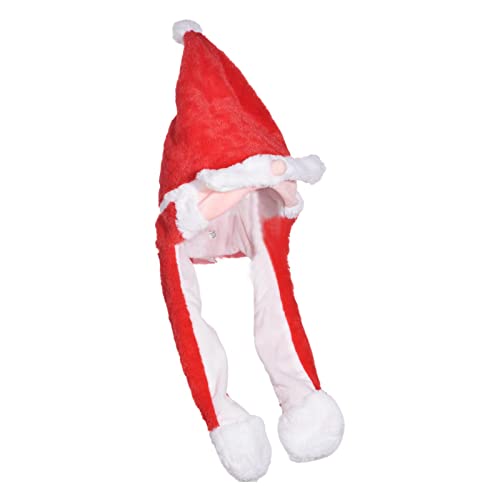 Jomewory Plüsch-Weihnachtsmann-Ohr-Hüte, neues Ohr, beweglicher springender Tierhut, lustiger Plüsch-Elch-Weihnachtsmann-Hut, Ohrbewegung, für Frauen und Mädchen von Jomewory