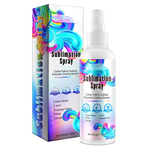 Jomewory Sublimationsbeschichtung, 100ml Sublimationsspray Für Baumwolle, Schnell Trocknendes Sublimationsspray, Sublimationsbeschichtung Für Einkaufstaschen, Kissen, Backfreies Beschichtungsspray von Jomewory