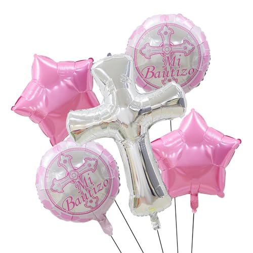Luftballons zur Erstkommunion, Aluminiumfolie, Taubenballons, 5er-Set, niedliche kreative Kommunionsparty-Dekorationen, Taufdekorationen, Luftballons von Jomewory
