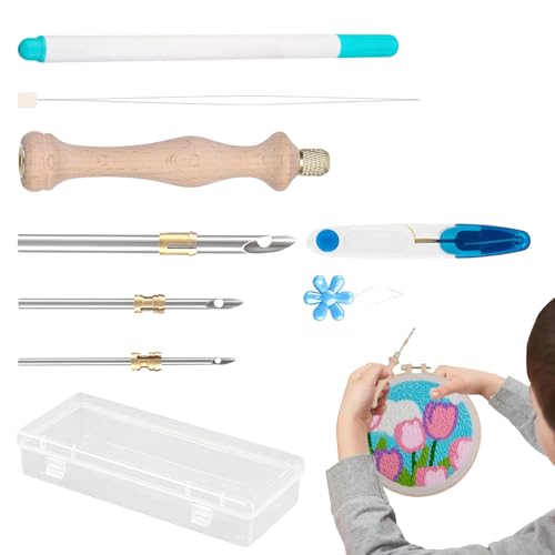 Nadel -Punch -Kits für Erwachsene, Punch -Nadel -Kit für Anfänger | Nadel Punch Threader Kit,Aufbewahrungsbox für Stickereien für Erwachsene und Kinder in Osterhandwerksprojekten enthalten Nadel -Punch -Kits für Erwachsene, Punch -Nadel -Kit für Anfänger | Nadel Punch Threader Kit,Aufbewahrungsbox für Stickereien für Erwachsene und Kinder in Osterhandwerksprojekten enthalten von Jomewory