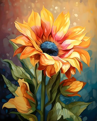 Jomzuci Malen Nach Zahlen Erwachsene, Malen Nach Zahlen Blumen mit Leinwand Pinseln Acrylpigment, Paint by Numbers Adult DIY Handgemalt Ölgemälde Kit für Home Wand Dekoration 40x50 CM (Ohne Rahmen) von Jomzuci