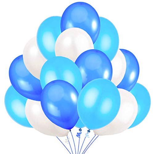 100 Luftballons Blau Weiß Hellblau Ballon Premiumqualität 30 cm Partyballon Deko Babyblau Himmelblau Dunkelblau. Dekoration fur Geburtstags, Baby Shower, Baby Dusche Party von Jonami