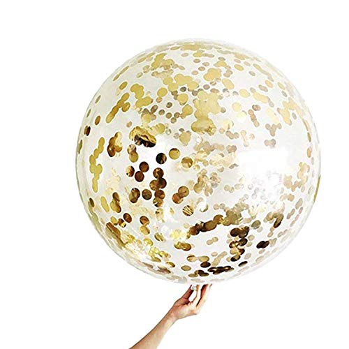 4 Gold Konfetti Ballons XXL Riesige Transparente Luftballon mit Metallischem Gold Konfetti Deko Party Feier Dekoration für Geburtstag, Geburtstagsdeko und Neujahr 4 Gold Konfetti Ballons XXL Riesige Transparente Luftballon mit Metallischem Gold Konfetti Deko Party Feier Dekoration für Geburtstag, Geburtstagsdeko und Neujahr von Jonami