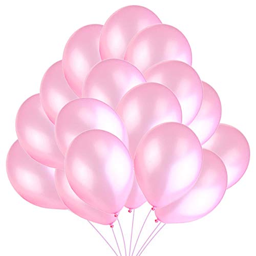 50 Luftballons Rosa Ballons 36 cm Partyballon Deko 3,2g. Dekoration für Geburtstag, Baby Shower, Baby Dusche Party von Jonami