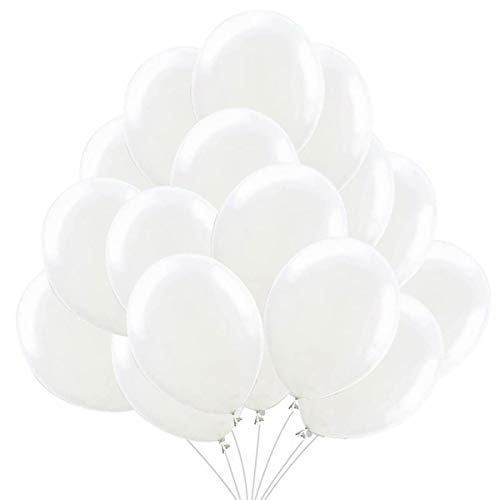 50 Weisse Lufballons Weiss Ballons Weiß 36 cm Latexballons Partyballon Deko Weiße 3,2g. Dekoration fur Hochzeit,Baby Dusche Party, Baby Shower und Hochzeitsdeko von Jonami