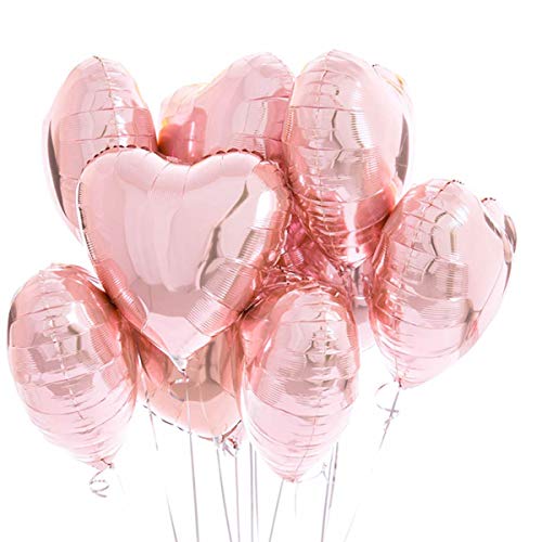 25 Herz Folienballons Rosegold Helium Luftballon Rose Gold, Romantisch Deko, Dekoration für Romantische Atmosphäre, Heiratsantrag, Valentinstag Deko und Hochzeit von Jonami