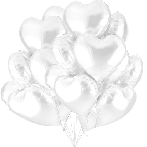 Jonami 25 Herz Folienballons Weiss Helium Luftballon, Romantisch Deko, Dekoration für Romantische Atmosphäre, Heiratsantrag, Valentinstag Deko und Hochzeit Jonami 25 Herz Folienballons Weiss Helium Luftballon, Romantisch Deko, Dekoration für Romantische Atmosphäre, Heiratsantrag, Valentinstag Deko und Hochzeit von Jonami