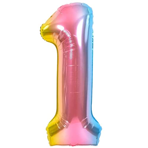 Luftballon 1. Geburtstag Zahl 1 Mehrfarbig Pastell XXL Riesen Folienballon 100cm Geburtstagsdeko Ballon Zahl Deko zum Geburtstag. Fliegt mit Helium. Luftballon 1. Geburtstag Zahl 1 Mehrfarbig Pastell XXL Riesen Folienballon 100cm Geburtstagsdeko Ballon Zahl Deko zum Geburtstag. Fliegt mit Helium. von Jonami