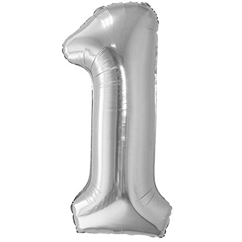 Luftballon 1. Geburtstag Zahl 1 Silber XXL Riesen Folienballon 100cm Geburtstagsdeko Ballon Zahl Deko zum Geburtstag. Fliegt mit Helium. Luftballon 1. Geburtstag Zahl 1 Silber XXL Riesen Folienballon 100cm Geburtstagsdeko Ballon Zahl Deko zum Geburtstag. Fliegt mit Helium. von Jonami