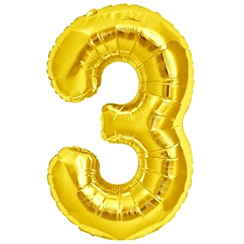 Luftballon 3. Geburtstag Zahl 3 Goldene XXL Riesen Folienballon 100cm Geburtstagsdeko Ballon Zahl Deko zum Geburtstag. Fliegt mit Helium. Luftballon 3. Geburtstag Zahl 3 Goldene XXL Riesen Folienballon 100cm Geburtstagsdeko Ballon Zahl Deko zum Geburtstag. Fliegt mit Helium. von Jonami