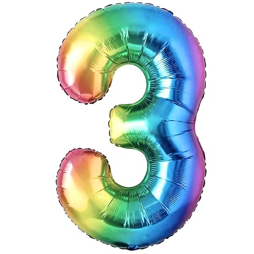 Luftballon 3. Geburtstag Zahl 3 Mehrfarbig Foil XXL Riesen Folienballon 100cm Geburtstagsdeko Ballon Zahl Deko zum Geburtstag. Fliegt mit Helium. Luftballon 3. Geburtstag Zahl 3 Mehrfarbig Foil XXL Riesen Folienballon 100cm Geburtstagsdeko Ballon Zahl Deko zum Geburtstag. Fliegt mit Helium. von Jonami