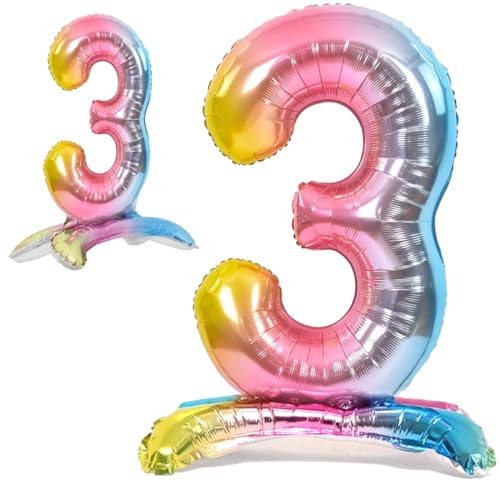 Luftballon 3. Geburtstag Zahl 3 Mehrfarbig Pastell Stehende XXL Riesen Folienballon 82cm Geburtstagsdeko Ballon Zahl Deko zum Geburtstag. Luftballon 3. Geburtstag Zahl 3 Mehrfarbig Pastell Stehende XXL Riesen Folienballon 82cm Geburtstagsdeko Ballon Zahl Deko zum Geburtstag. von Jonami