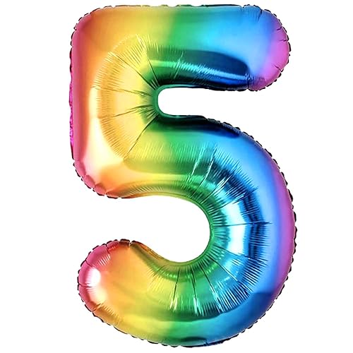 Luftballon 5. Geburtstag Zahl 5 Mehrfarbig Foil XXL Riesen Folienballon 100cm Geburtstagsdeko Ballon Zahl Deko zum Geburtstag. Fliegt mit Helium. Luftballon 5. Geburtstag Zahl 5 Mehrfarbig Foil XXL Riesen Folienballon 100cm Geburtstagsdeko Ballon Zahl Deko zum Geburtstag. Fliegt mit Helium. von Jonami