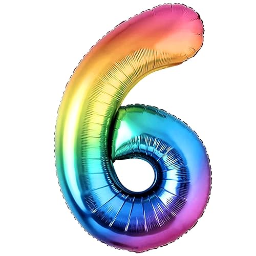 Luftballon 6. Geburtstag Zahl 6 Mehrfarbig Foil XXL Riesen Folienballon 100cm Geburtstagsdeko Ballon Zahl Deko zum Geburtstag. Fliegt mit Helium. Luftballon 6. Geburtstag Zahl 6 Mehrfarbig Foil XXL Riesen Folienballon 100cm Geburtstagsdeko Ballon Zahl Deko zum Geburtstag. Fliegt mit Helium. von Jonami