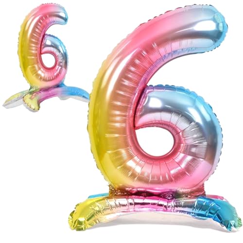 Luftballon 6. Geburtstag Zahl 6 Mehrfarbig Pastell Stehende XXL Riesen Folienballon 82cm Geburtstagsdeko Ballon Zahl Deko zum Geburtstag. Luftballon 6. Geburtstag Zahl 6 Mehrfarbig Pastell Stehende XXL Riesen Folienballon 82cm Geburtstagsdeko Ballon Zahl Deko zum Geburtstag. von Jonami