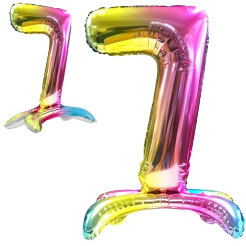 Luftballon 7. Geburtstag Zahl 7 Mehrfarbig Stehende Foil XXL Riesen Folienballon 82cm Geburtstagsdeko Ballon Zahl Deko zum Geburtstag. Luftballon 7. Geburtstag Zahl 7 Mehrfarbig Stehende Foil XXL Riesen Folienballon 82cm Geburtstagsdeko Ballon Zahl Deko zum Geburtstag. von Jonami