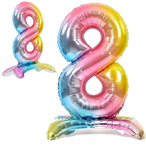 Luftballon 8. Geburtstag Zahl 8 Mehrfarbig Pastell Stehende XXL Riesen Folienballon 82cm Geburtstagsdeko Ballon Zahl Deko zum Geburtstag. Luftballon 8. Geburtstag Zahl 8 Mehrfarbig Pastell Stehende XXL Riesen Folienballon 82cm Geburtstagsdeko Ballon Zahl Deko zum Geburtstag. von Jonami