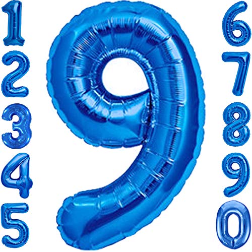 Luftballon 9. Geburtstag Zahl 9 Blau XXL Riesen Folienballon 100cm Geburtstagsdeko Jungen Ballon Zahl Deko zum Geburtstag. Fliegt mit Helium. Luftballon 9. Geburtstag Zahl 9 Blau XXL Riesen Folienballon 100cm Geburtstagsdeko Jungen Ballon Zahl Deko zum Geburtstag. Fliegt mit Helium. von Jonami