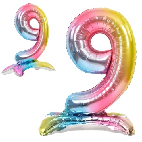 Luftballon 9. Geburtstag Zahl 9 Mehrfarbig Pastell Stehende XXL Riesen Folienballon 82cm Geburtstagsdeko Ballon Zahl Deko zum Geburtstag. Luftballon 9. Geburtstag Zahl 9 Mehrfarbig Pastell Stehende XXL Riesen Folienballon 82cm Geburtstagsdeko Ballon Zahl Deko zum Geburtstag. von Jonami