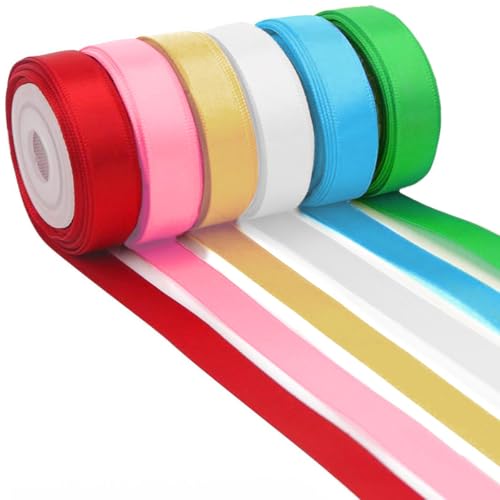 Satinband 6 Farben 22mX20mm, Schleifenband Geschenkband Bänder zum Basteln, Polyester Seidenband Dekoband Stoffband Set für Hochzeit Dekoration, Geschenk Verpacken, Basteln Satinband 6 Farben 22mX20mm, Schleifenband Geschenkband Bänder zum Basteln, Polyester Seidenband Dekoband Stoffband Set für Hochzeit Dekoration, Geschenk Verpacken, Basteln von Jonami