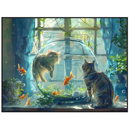 Diamond Painting Katze Fisch 30x50 cm Malen Nach Zahlen Erwachsene Diamant Painting Bilder, Full Eckige Steine Diamond Painting Kinder, DIY Bastelset Diamond Painting Set Crystal Art, Wand Dekor S/500 Diamond Painting Katze Fisch 30x50 cm Malen Nach Zahlen Erwachsene Diamant Painting Bilder, Full Eckige Steine Diamond Painting Kinder, DIY Bastelset Diamond Painting Set Crystal Art, Wand Dekor S/500 von Jonceen