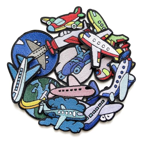 Jongdari 14 Stück Airplan-Aufnäher zum Aufbügeln für Kinder, Flugzeug, bestickt, zum Aufnähen für Trucker-Hut, Taschen, Kleidung, Jacken Jongdari 14 Stück Airplan-Aufnäher zum Aufbügeln für Kinder, Flugzeug, bestickt, zum Aufnähen für Trucker-Hut, Taschen, Kleidung, Jacken von Jongdari
