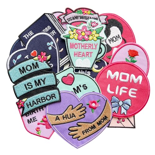Jongdari Aufnäher zum Aufbügeln zum Aufbügeln, rosa, niedlich, Cartoon, "Love Mom Mama", bestickt, für Taschen, Kleidung, Jacken, 16 Stück Jongdari Aufnäher zum Aufbügeln zum Aufbügeln, rosa, niedlich, Cartoon, "Love Mom Mama", bestickt, für Taschen, Kleidung, Jacken, 16 Stück von Jongdari