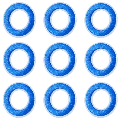 Jongdari Buchstaben zum Aufbügeln für Kleidung, 9 Stück, 3,8 cm, Stickerei, Alphabet, Buchstaben, Applikation für Hemden, Jacken, Hüte, Jeans, Schuhe (Blau, O) von Jongdari