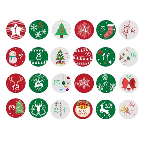 Adventskalender Aufkleber, 24 Adventskalender Sticker, 24 Verschiedene Adventskalender Zahlen Aufkleben, Countdown-Festtagskarten-Versiegelungsetiketten Für Die Feiertage Adventskalender Aufkleber, 24 Adventskalender Sticker, 24 Verschiedene Adventskalender Zahlen Aufkleben, Countdown-Festtagskarten-Versiegelungsetiketten Für Die Feiertage von Jongyumo