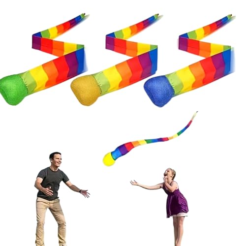 Jongyumo Regenbogen Spielbälle, 3er Set Regenbogenschwanz-Sportbälle, Bunte Spielzeugbälle Für Draußen & Drinnen, Wurfspiel Für Kinder Und Erwachsene – Park, Schule Jongyumo Regenbogen Spielbälle, 3er Set Regenbogenschwanz-Sportbälle, Bunte Spielzeugbälle Für Draußen & Drinnen, Wurfspiel Für Kinder Und Erwachsene – Park, Schule von Jongyumo