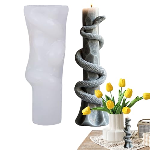 Schlangenform Silikon Kerzenform zum Gießen, Wiederverwendbare Kerzen Gießform Selber Machen Set für Aromakerzen & Harzkuns, Geschenk für Schlangenliebhaber von Jongyumo