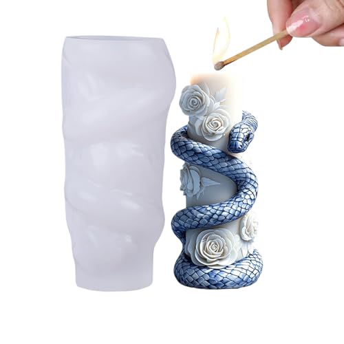 Schlangenform Silikon Kerzenform zum Gießen, Wiederverwendbare Kerzen Gießform Selber Machen Set für Aromakerzen & Harzkuns, Geschenk für Schlangenliebhaber von Jongyumo