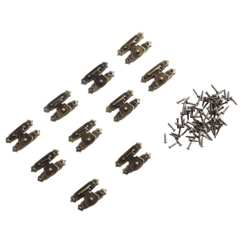 10 Stück Antik-Bronze-Gold-Verschlüsse für Schmuckschatullen, Holzkisten, Koffer, Weinkisten, Hardware-Set (Bronze) von Jonikuper