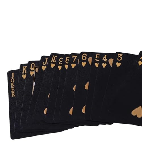 Jonikuper Schillerndes Design von wasserfesten schwarz-goldenen Pokerkarten, geeignet für alle Spieler Jonikuper Schillerndes Design von wasserfesten schwarz-goldenen Pokerkarten, geeignet für alle Spieler von Jonikuper