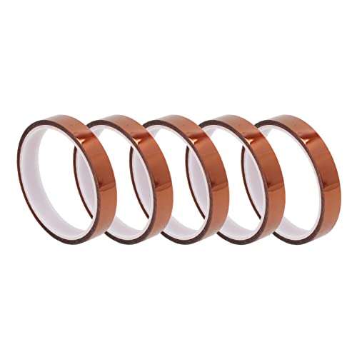 Jonlaki Hochtemperaturband, Hitzebeständiges Klebeband 300 ℃, kein Klebeband, 5pcs Wärmeklebeband, Zum Reflow -Löten, Transformatorisolierung, Polyimidmaterial (15 mm) von Jonlaki