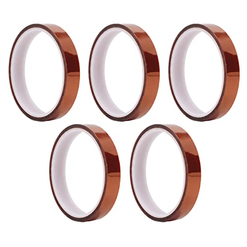 Jonlaki Hochtemperaturband, Hitzebeständiges Klebeband 300 ℃, kein Klebeband, 5pcs Wärmeklebeband, Zum Reflow -Löten, Transformatorisolierung, Polyimidmaterial (18 mm) von Jonlaki