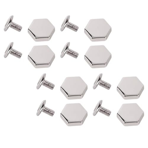 Lederbefestigungsmittel, Hex -Nieten Nicht Rostig Hohe Stärke 50 Stcs Set -Schlitzschraube für Taschen (Hell Gold) (SILVER) von Jonlaki
