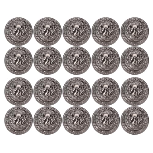 Löwenniet, Vintage Punk -Nieten 24 -Mm -Durchmesser mit 7 Mm Schraube für Schuhe (BLACK) von Jonlaki