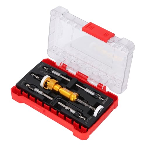 Metall Countersink -Bohrer -Bit -Set, Countersink -Bohrer -Bits, mit Einstellbarer Tiefenstopp, 82 Grad Schrauben Counterunk -Bohrer, für Holzbearbeitung, 5 Stücke von Jonlaki
