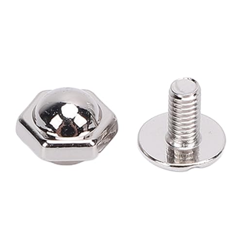 Metall Hexnitar, 50 Sets mit 8 -mm -Nietschlitzschrauben -Kit Zinklegierung Sicher und für Bekleidungssack Dekoration Befestigt (Hell Gold) (SILVER) von Jonlaki