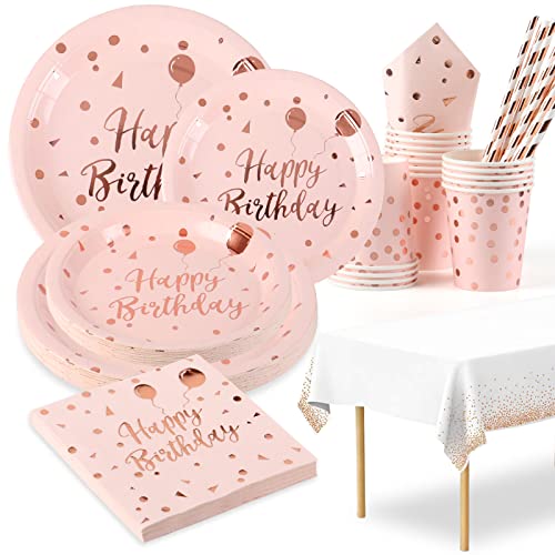 Jonvell Geburstag Partygeschirr Rosa Party Teller Set Pappgeschirr Geburtstag Pappteller Pappbecher Servietten Strohhalme Tischdecke Geburstag Party Geschirr Pappgeschirr Rosa für 16 Gäste Jonvell Geburstag Partygeschirr Rosa Party Teller Set Pappgeschirr Geburtstag Pappteller Pappbecher Servietten Strohhalme Tischdecke Geburstag Party Geschirr Pappgeschirr Rosa für 16 Gäste von Jonvell