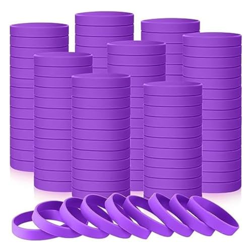 Jooehyer 100 Stück Blanke, Elastische, Einfarbige Silikonarmbänder, Dehnbar, für Männer, Frauen, Teenager, Geschenke, Studenten, Sport, Partyzubehör, B von Jooehyer