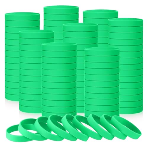 Jooehyer 100 Stück Blanke, Elastische, Einfarbige Silikonarmbänder, Dehnbar, für Männer, Frauen, Teenager, Geschenke, Studenten, Sport, Partyzubehör, C von Jooehyer