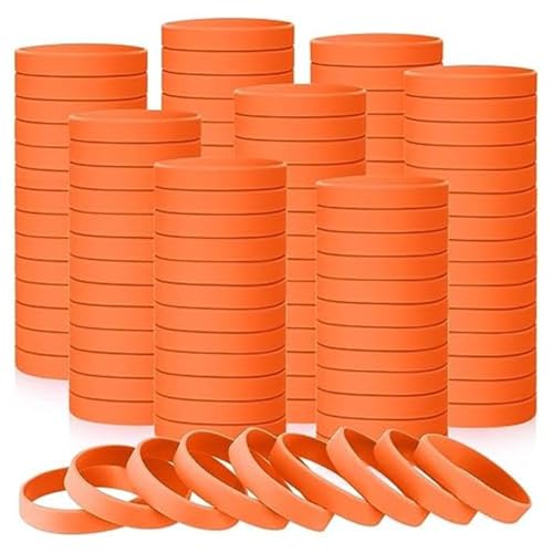 Jooehyer 100 Stück Blanke, Elastische, Einfarbige Silikonarmbänder, Dehnbar, für Männer, Frauen, Teenager, Geschenke, Studenten, Sport, Partyzubehör, D von Jooehyer