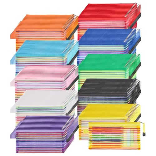 Jooehyer 120 Stück Reißverschlusstaschen Aus Netzmaterial, Reißverschlusstaschen in 10 Farben, Mehrzwecktaschen mit Reißverschluss zum Ordnen Von Make-Up-Utensilien, Büro Jooehyer 120 Stück Reißverschlusstaschen Aus Netzmaterial, Reißverschlusstaschen in 10 Farben, Mehrzwecktaschen mit Reißverschluss zum Ordnen Von Make-Up-Utensilien, Büro von Jooehyer