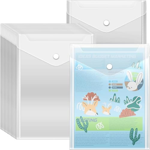 Jooehyer 20 PCs Kleine Kunststoffumschläge mit Einem Wiederverwendbaren Stempel und der Stanztasche, Wasserdichtes Clear Clear Envelope -Beutel von Jooehyer