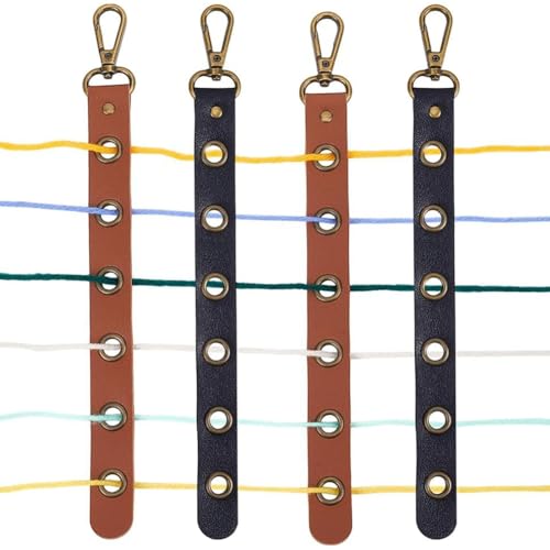 Jooehyer 4-Teilige Garn-Organizer Aus PU-Leder, 6 Löcher, Garnspaltwerkzeuge mit Verschluss für Garntasche, 2 Farben, Strickgarn-Tender Jooehyer 4-Teilige Garn-Organizer Aus PU-Leder, 6 Löcher, Garnspaltwerkzeuge mit Verschluss für Garntasche, 2 Farben, Strickgarn-Tender von Jooehyer