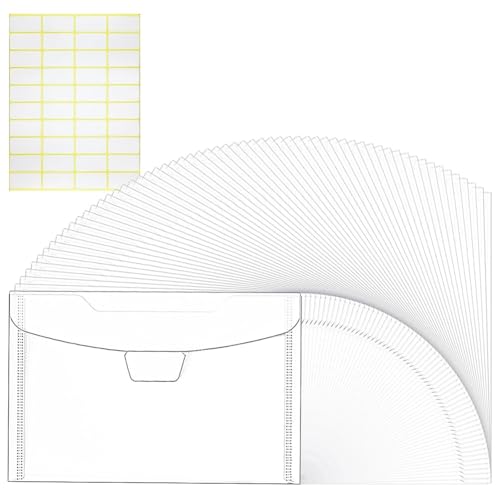 Jooehyer 60er-Pack Transparente Plastikumschläge 5 X 7 Zur Aufbewahrung Von Bargeld, Fotos, Papierdokumenten und Karten, Kleiner Geldsparhalter von Jooehyer