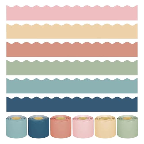 Jooehyer Boho Bulletin Board Borders 240 Fuß 6 Rollen mit Überbrochenen Trimmaufklebern für die Klassenzimmerdekoration von Jooehyer